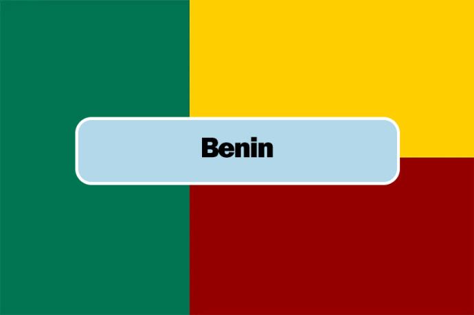 Flag of Benin with a button.